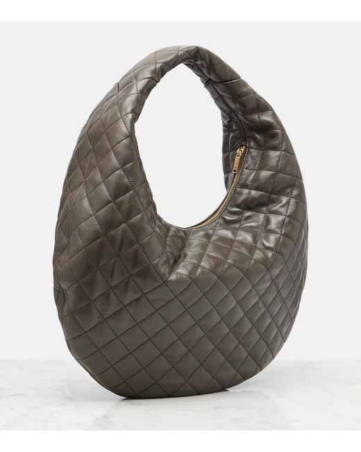 Saint Laurent Gray Icare Medium Quilted Leather Shoulder Bag