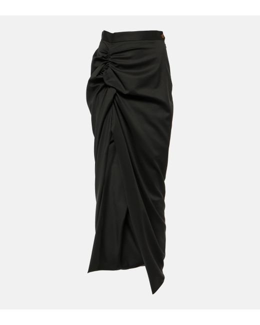 Jupe longue Panther en laine vierge Vivienne Westwood en coloris Black