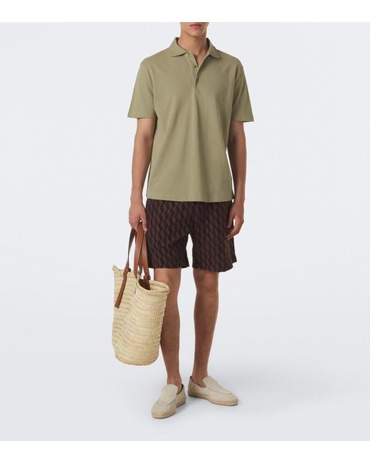 Frescobol Carioca Green Cotton Pique Polo Shirt for men
