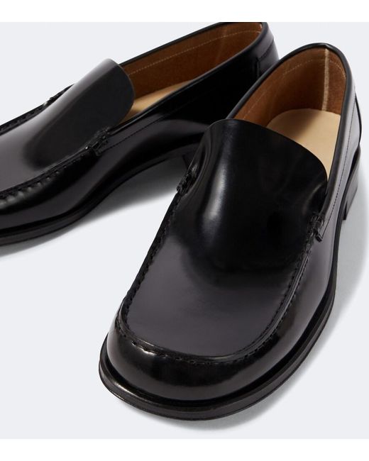 Lemaire Black Leather Loafers for men