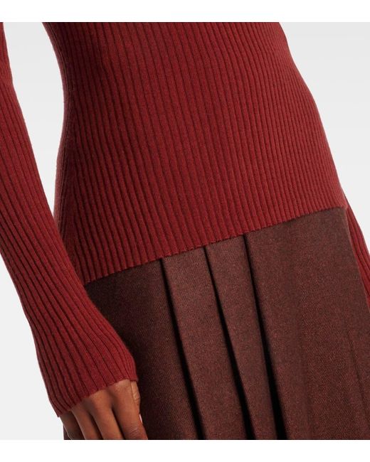 Gabriela Hearst Red Peppe Cashmere And Silk Turtleneck