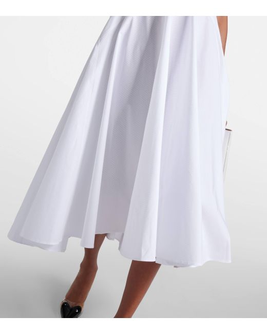 Alaïa White Cotton Poplin Midi Dress