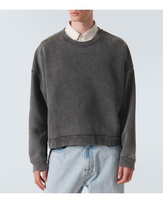 Sudadera de jersey de algodon con logo Acne de hombre de color Gray