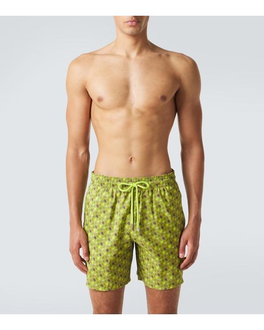 Vilebrequin Green Mahina Printed Swim Trunks for men