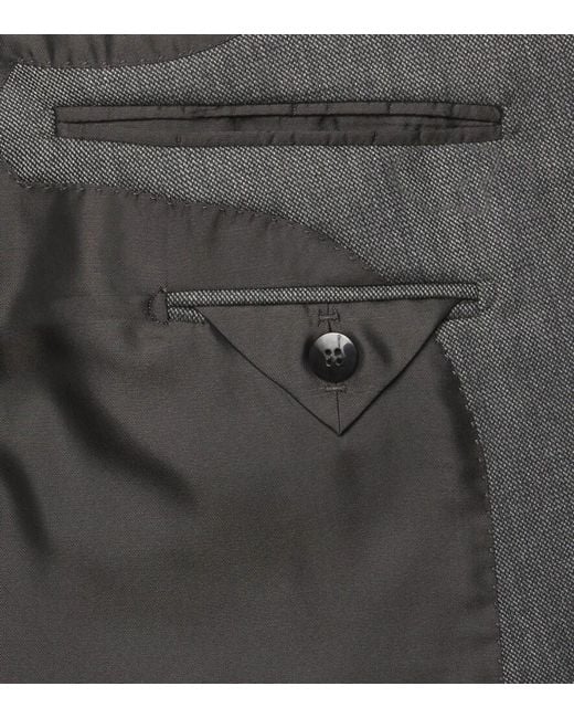 Tom Ford Gray Mouline Wool Twill Blazer for men