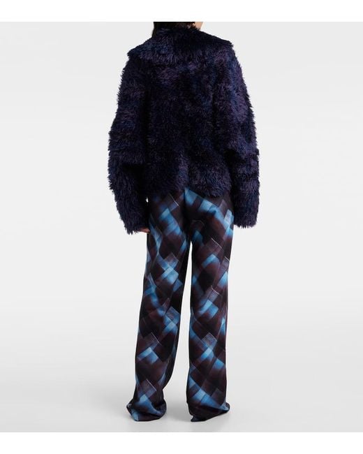 Dries Van Noten Blue Wool And Alpaca-Blend Cardigan