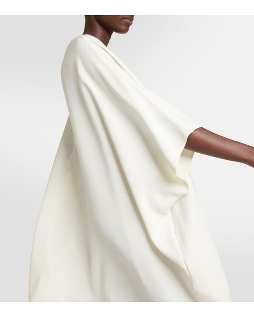 The Row White Abasi Oversized Wool And Silk Midi Dress