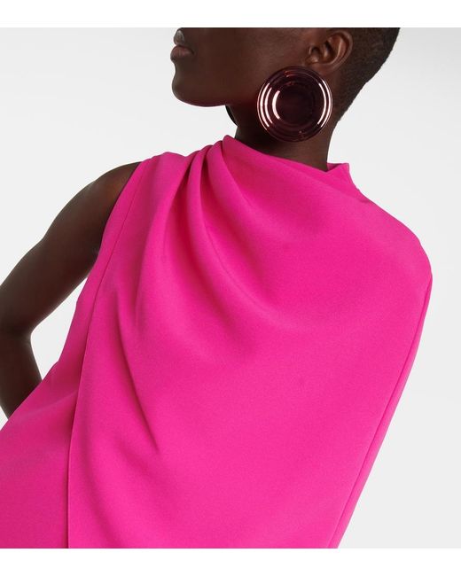 Safiyaa Pink Margareta Asymmetrical Cape Minidress