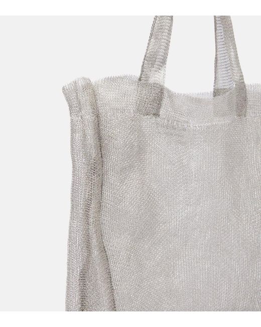 The Row Imogen Mini Mesh Tote Bag in Gray | Lyst