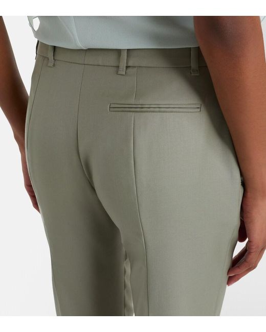 McQueen Green Wool Flared Pants