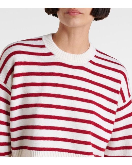 Max Mara Red Dorotea Striped Virgin Wool Sweater