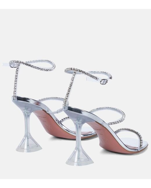 AMINA MUADDI White Gilda Embellished Pvc Sandals