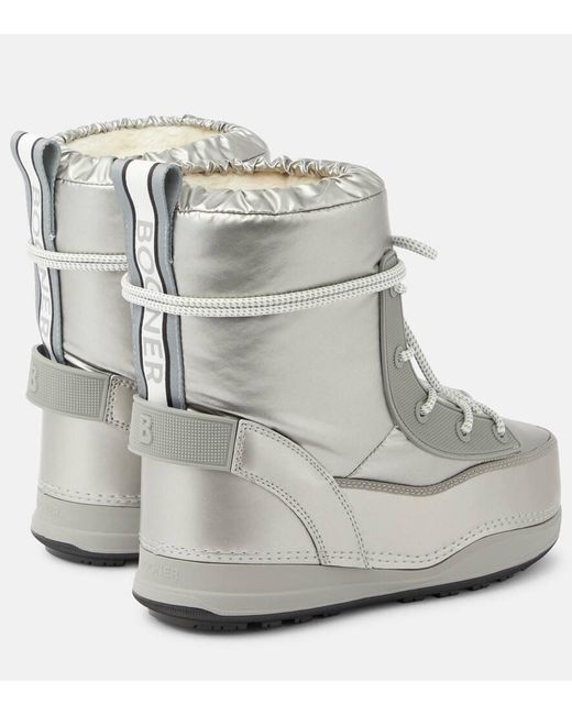 Bogner Gray La Plagne Faux Leather Ankle Boots