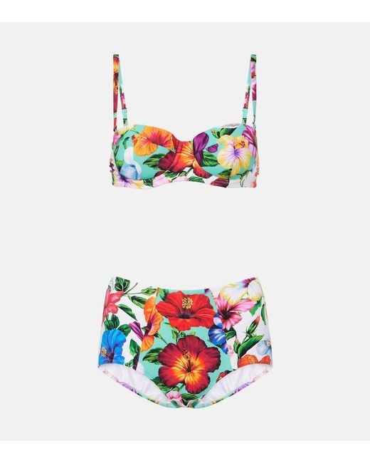 Dolce & Gabbana White Floral Bikini
