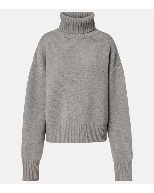 Extreme Cashmere Gray N°434 Cashmere Turtleneck Sweater