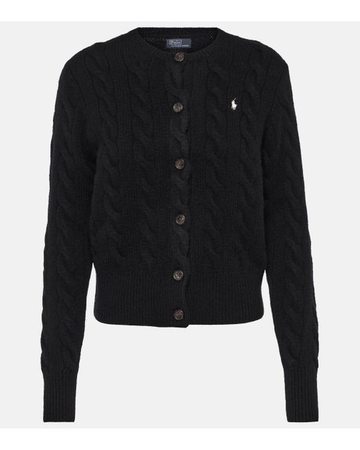Polo Ralph Lauren Black Wool And Cashmere Cardigan