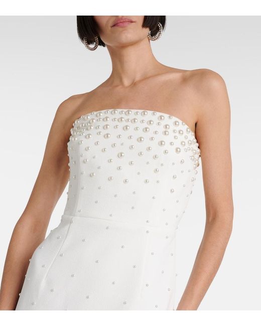 Rebecca Vallance White Bridal Theresa Faux Pearl-Embellished Gown