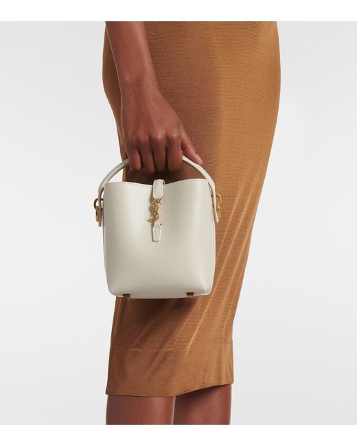 Bolso Saco Le 37 Mini De Piel Saint Laurent de color White