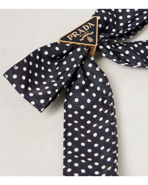 Prada Blue Bow-Detail Polka-Dot Hair Clip