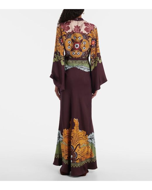 LaDoubleJ Purple Sleek Placee Silk Maxi Skirt