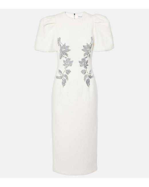 Rebecca Vallance White Bridal Lucilla Embellished Midi Dress