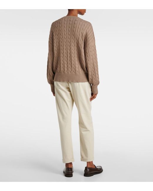 Brunello Cucinelli Brown Cotton-Blend Sweater