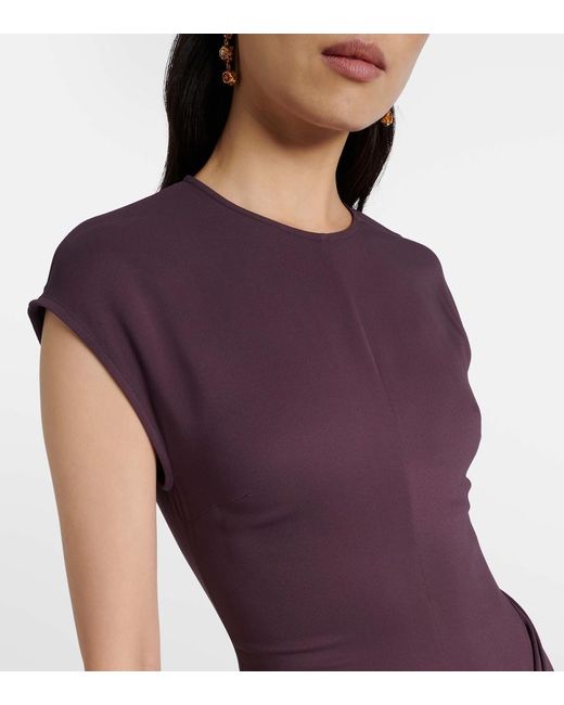 TOVE Purple Ames Gathered Jersey Maxi Dress