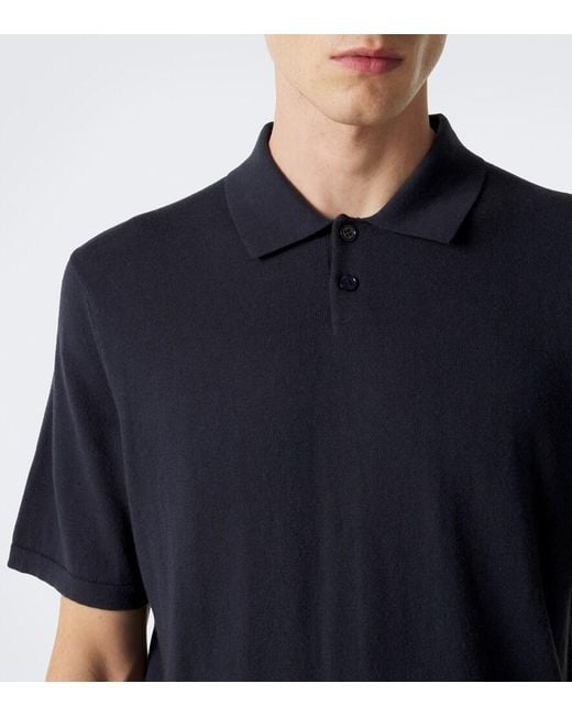 Lisa Yang Blue Keir Cotton And Cashmere Polo Shirt for men