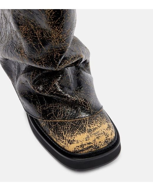 The Attico Black Robin Leather Knee-High Boots