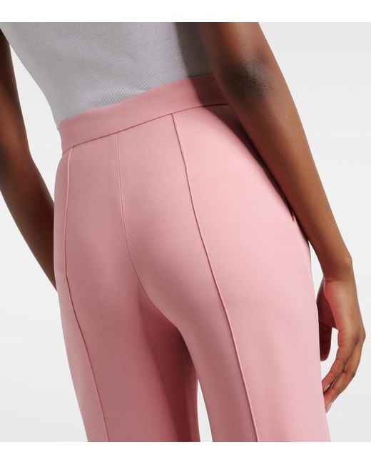 Elie Saab Pink High-Rise Cady Wide-Leg Pants