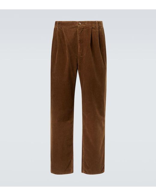 Saint Laurent Weite Hose Aus Baumwoll-Cord in Brown für Herren