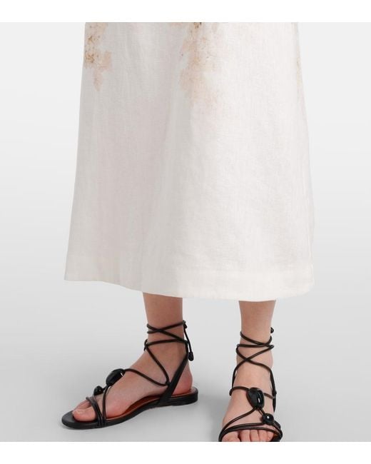 Zimmermann Natural Balance Floral Linen Midi Dress