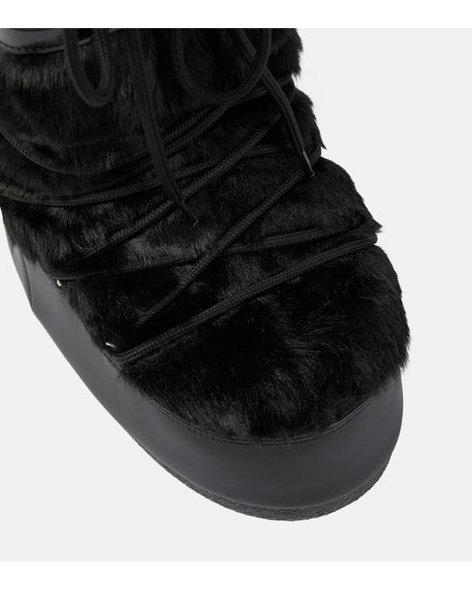 Icon Faux Fur Optical di Moon Boot in Black