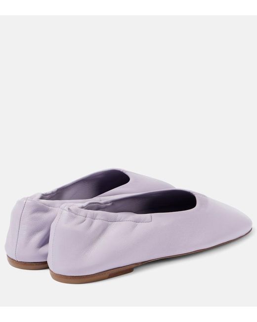 Dries Van Noten Purple Leather Ballet Flats