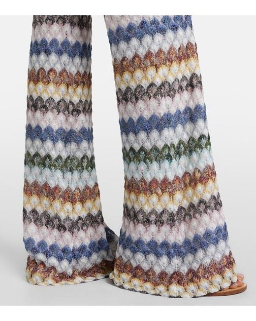 Missoni Multicolor Knitted Lame Flared Pants