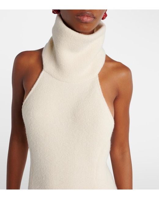 Magda Butrym White Wool, Silk, And Cashmere Maxi Dress