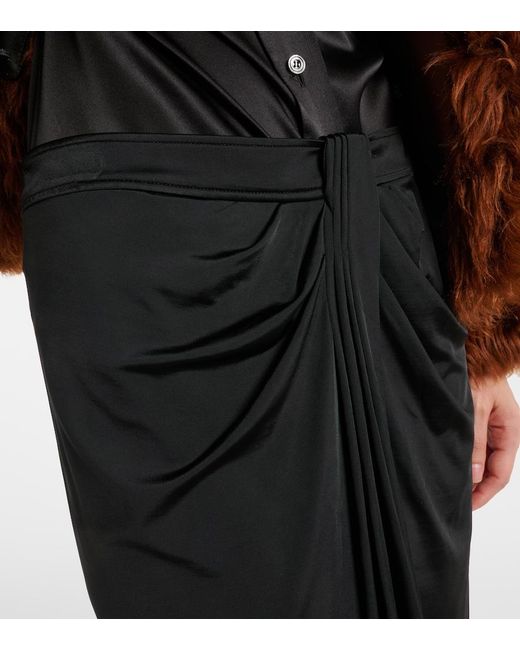 Tom Ford Black Wrap Jersey Mini Skirt