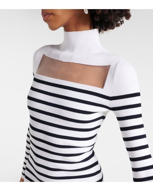 Jean Paul Gaultier White 'The Knit Marinière' Maxi Dress