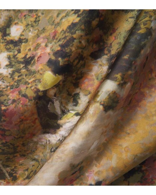 Max Mara Metallic Printed Silk Twill Scarf