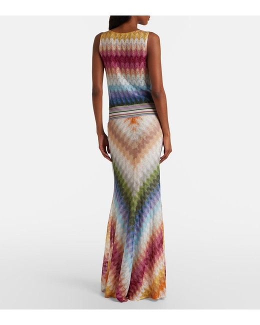 Missoni Blue Knitted Maxi Skirt