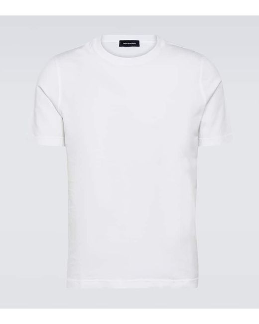 T-shirt in jersey di cotone di Thom Sweeney in White da Uomo