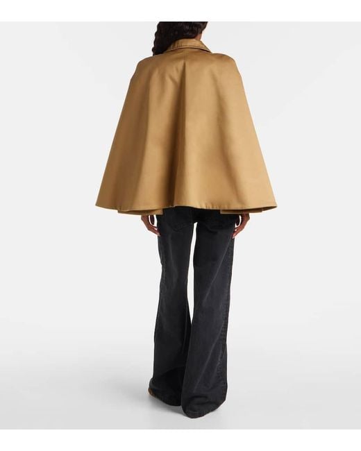 Loewe Natural Caped Double-Breasted Cotton Gabardine Jacket