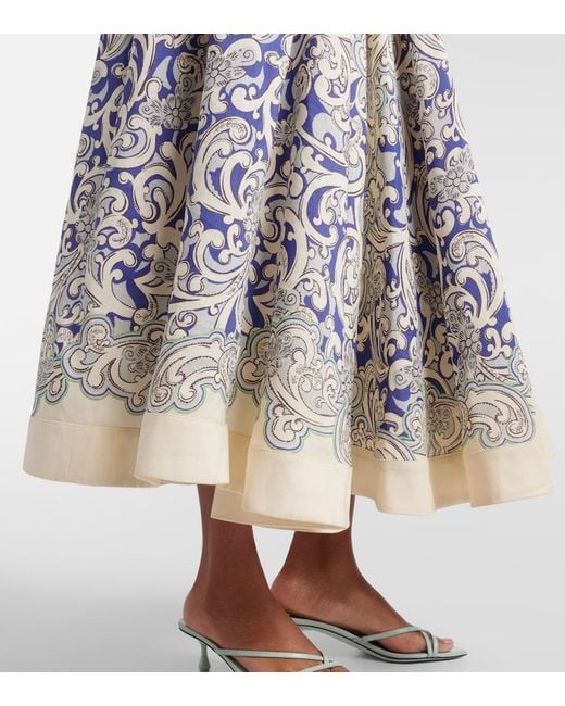 ALÉMAIS White Printed Linen-Blend Dress