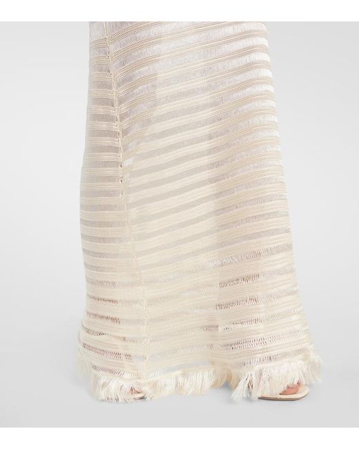 Falda larga de punto con flecos Tom Ford de color Metallic