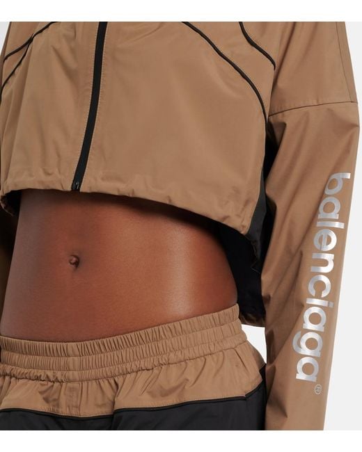 Balenciaga Brown Cropped Taffeta Jacket