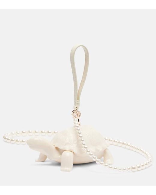 Clutch Tortoise di Simone Rocha in White