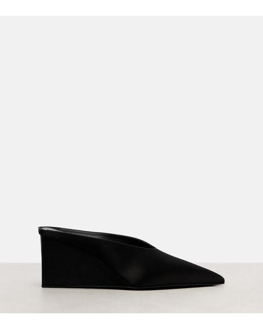Alaïa Black Cube 75 Suede Wedge Mules