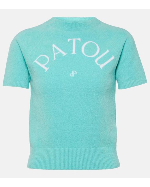 Camiseta en punto mezcla de algodon Patou de color Blue
