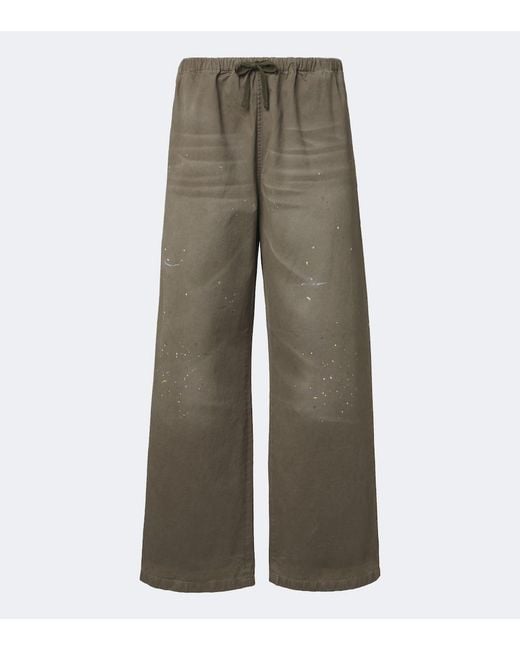 Acne Gray Cotton Twill Wide-Leg Pants for men