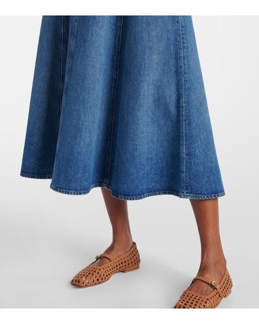 Ulla Johnson Blue Uma Denim Midi Skirt